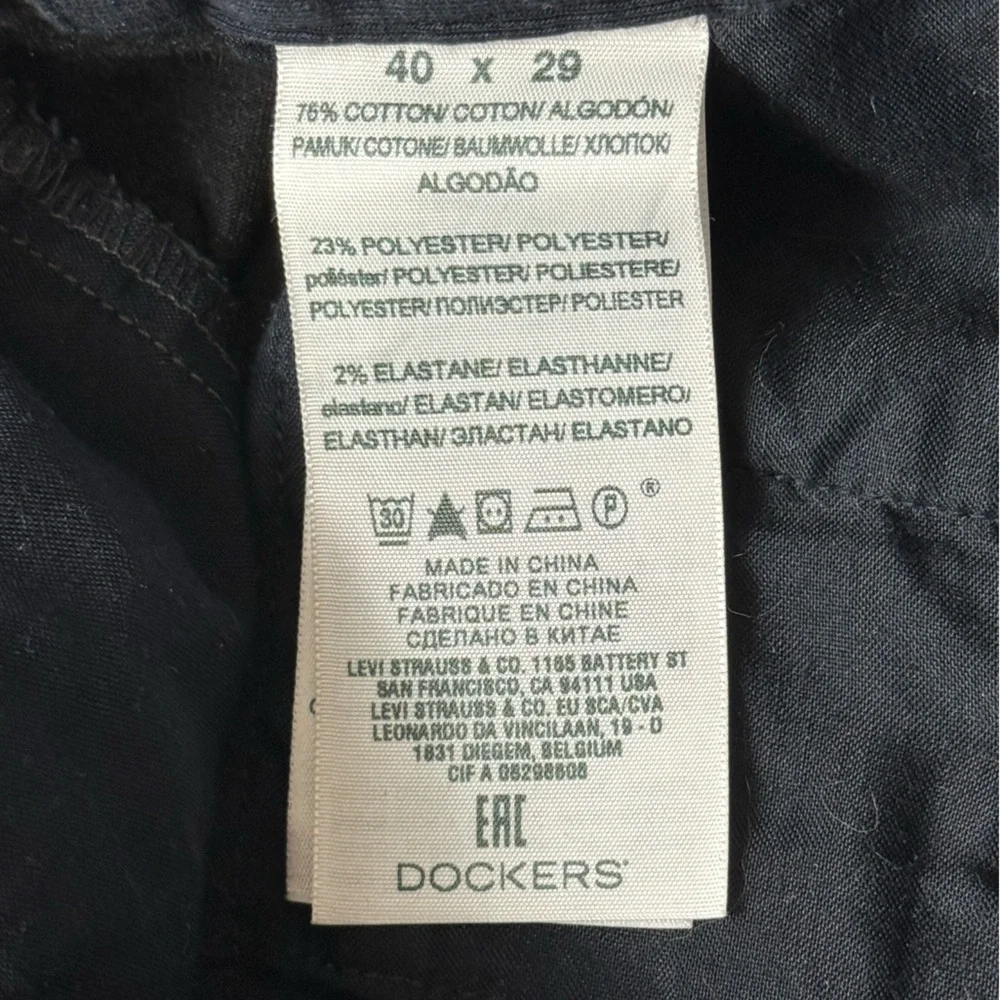 Dockers Relaxed Fit Gray Dress Pants 40x29 Cuffed Classic Business Casual